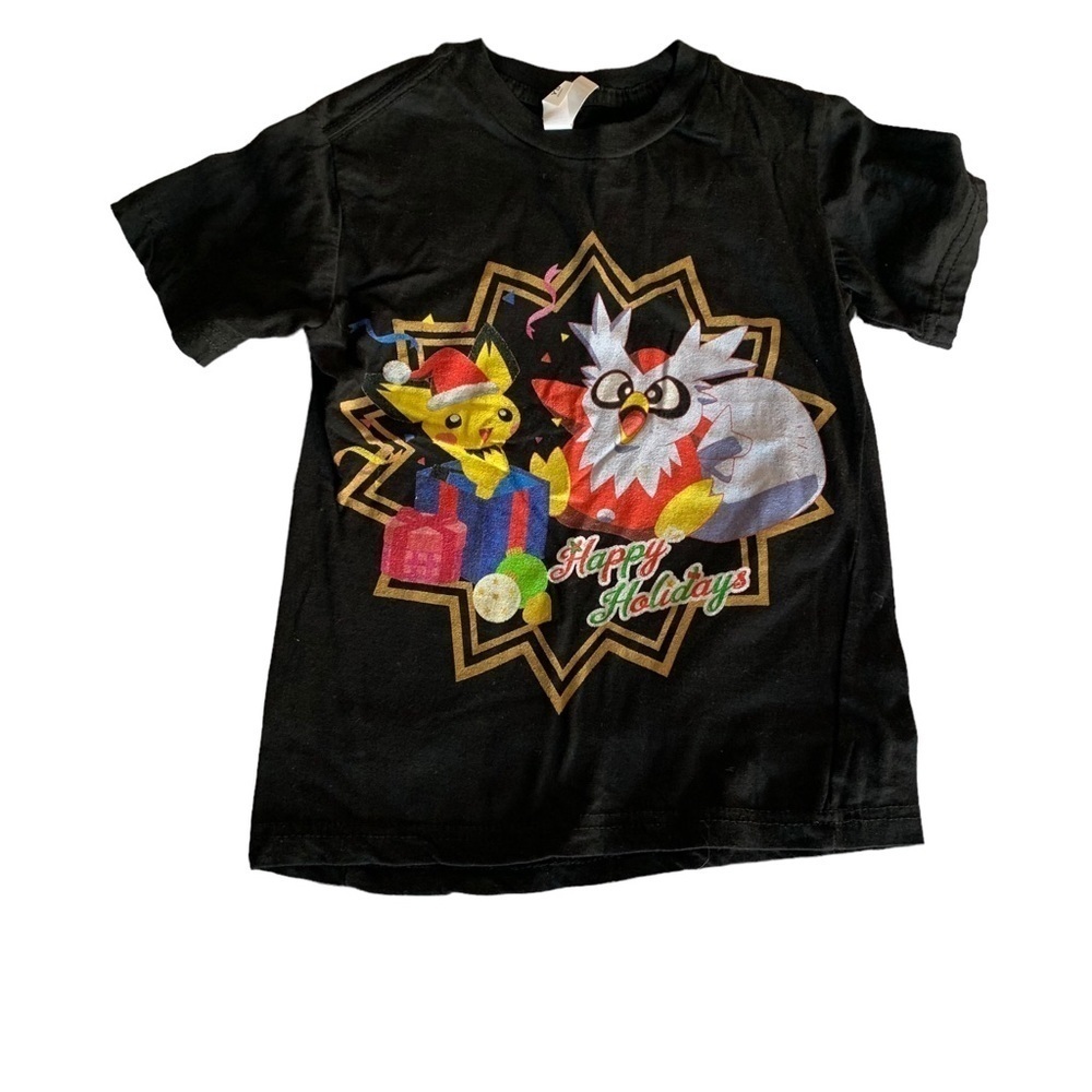Pokemon Christmas black t-shirt size small